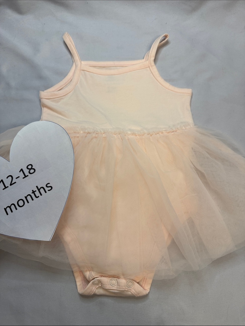 Little Earthling NWOT Peach Tulle Baby Girl One-Piece Bodysuit